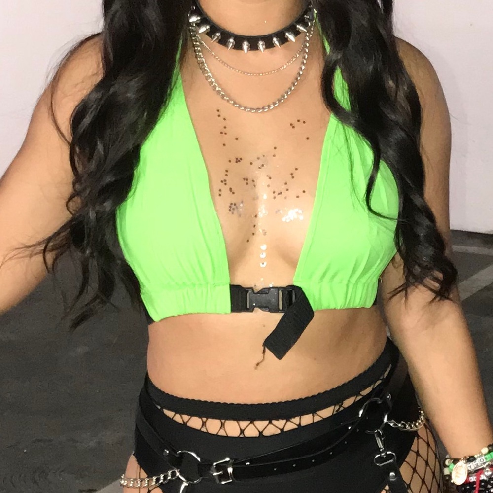 Neon green top